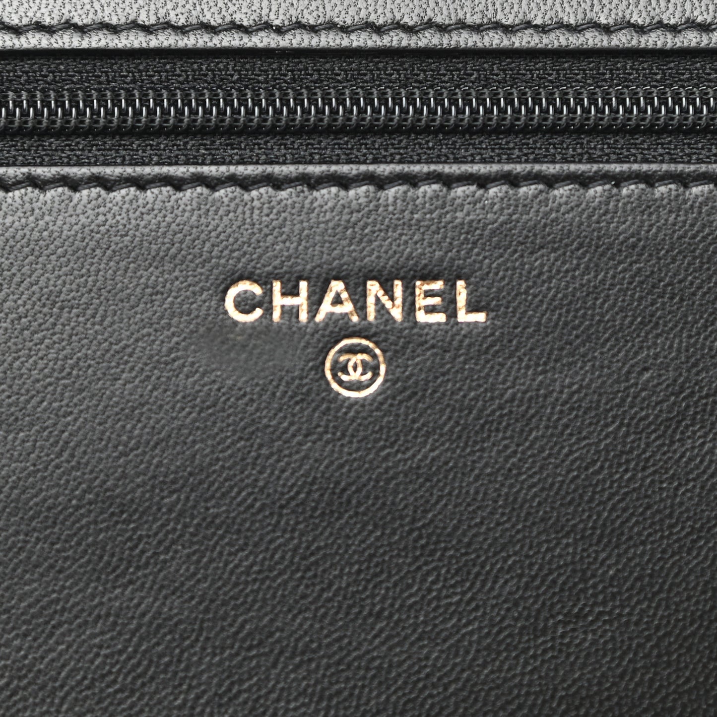Lambskin Quilted Studded Wallet On Chain WOC Black