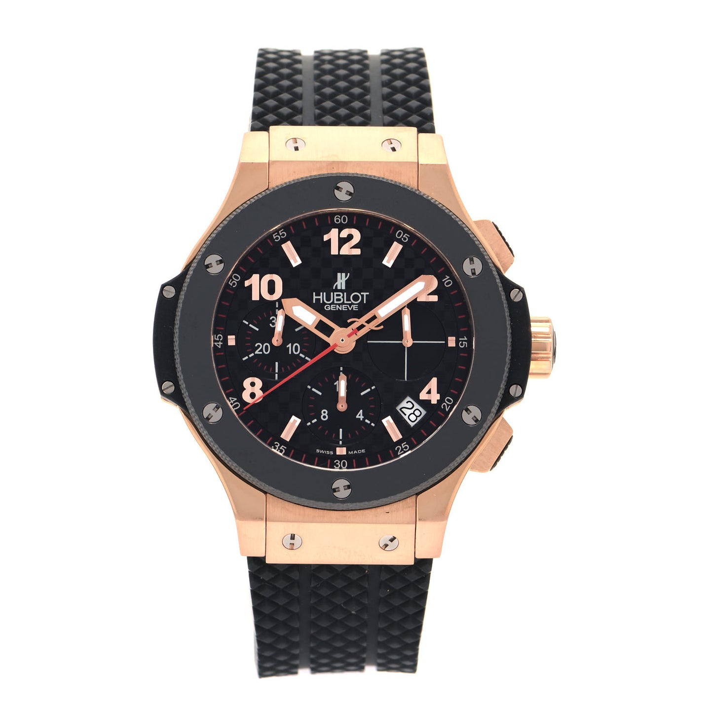 18K Rose Gold Rubber 41mm Big Bang Automatic Watch Black 341.PB.131.RX