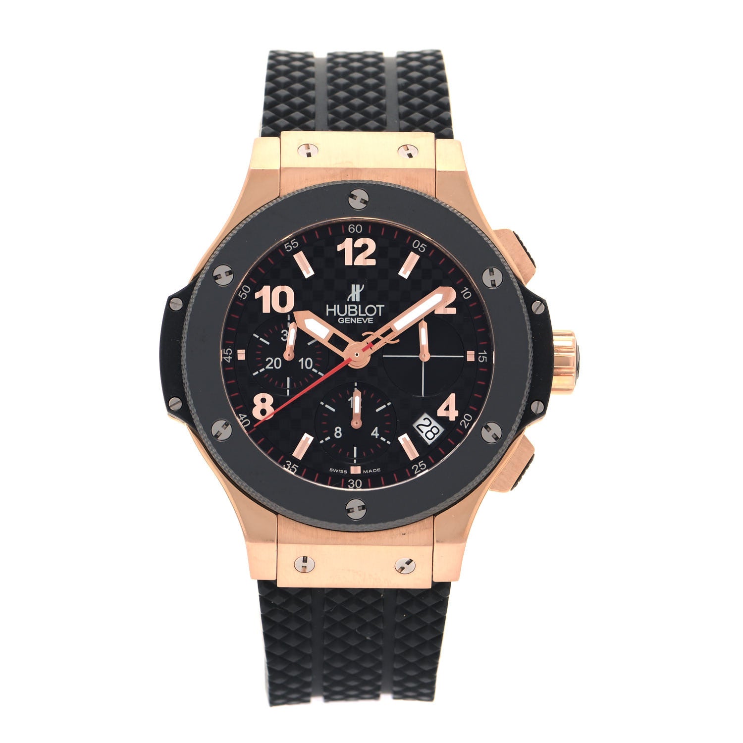 Hublot 18K Rose Gold Rubber 41mm Big Bang Automatic Watch Black 341.PB.131.RX 1 of 5