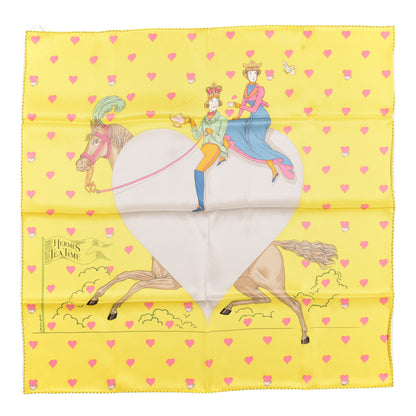 Hermes Silk Tea Time Scarf 70 Jaune Gris Perle 1 of 6