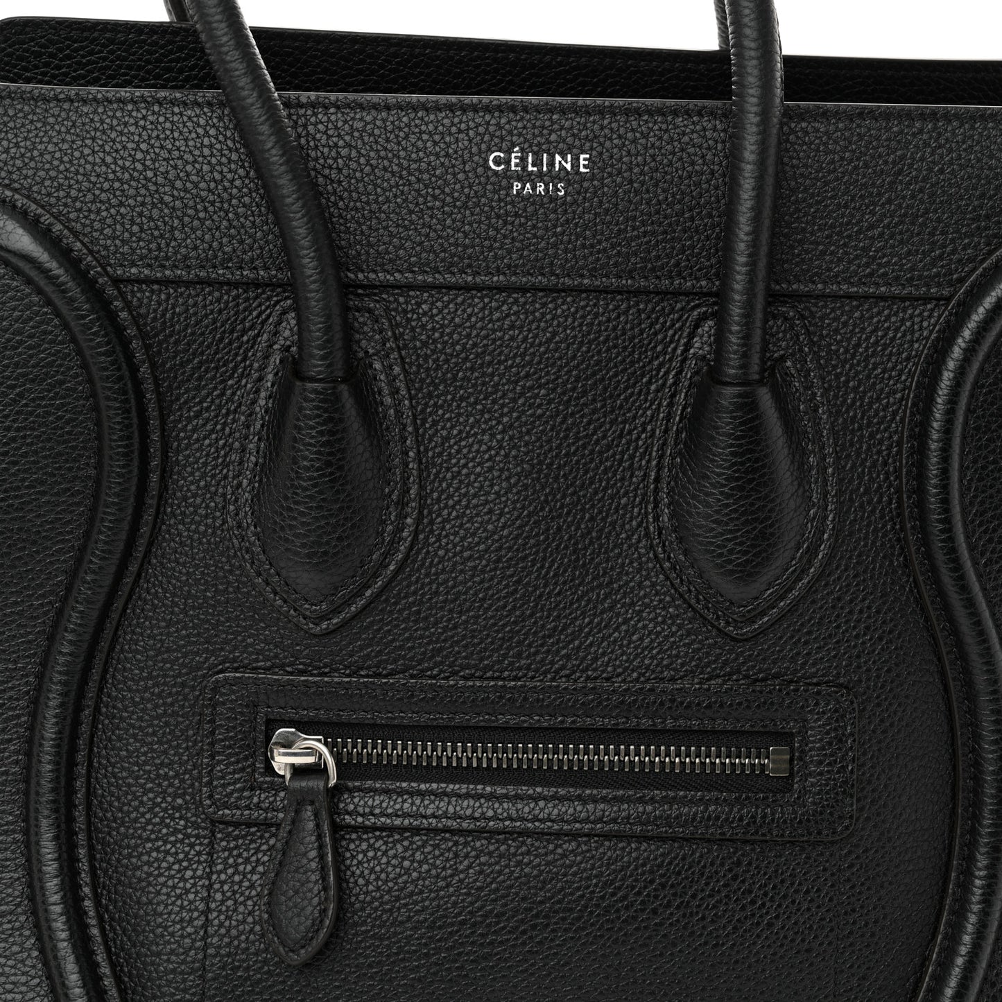 Drummed Calfskin Micro Luggage Black
