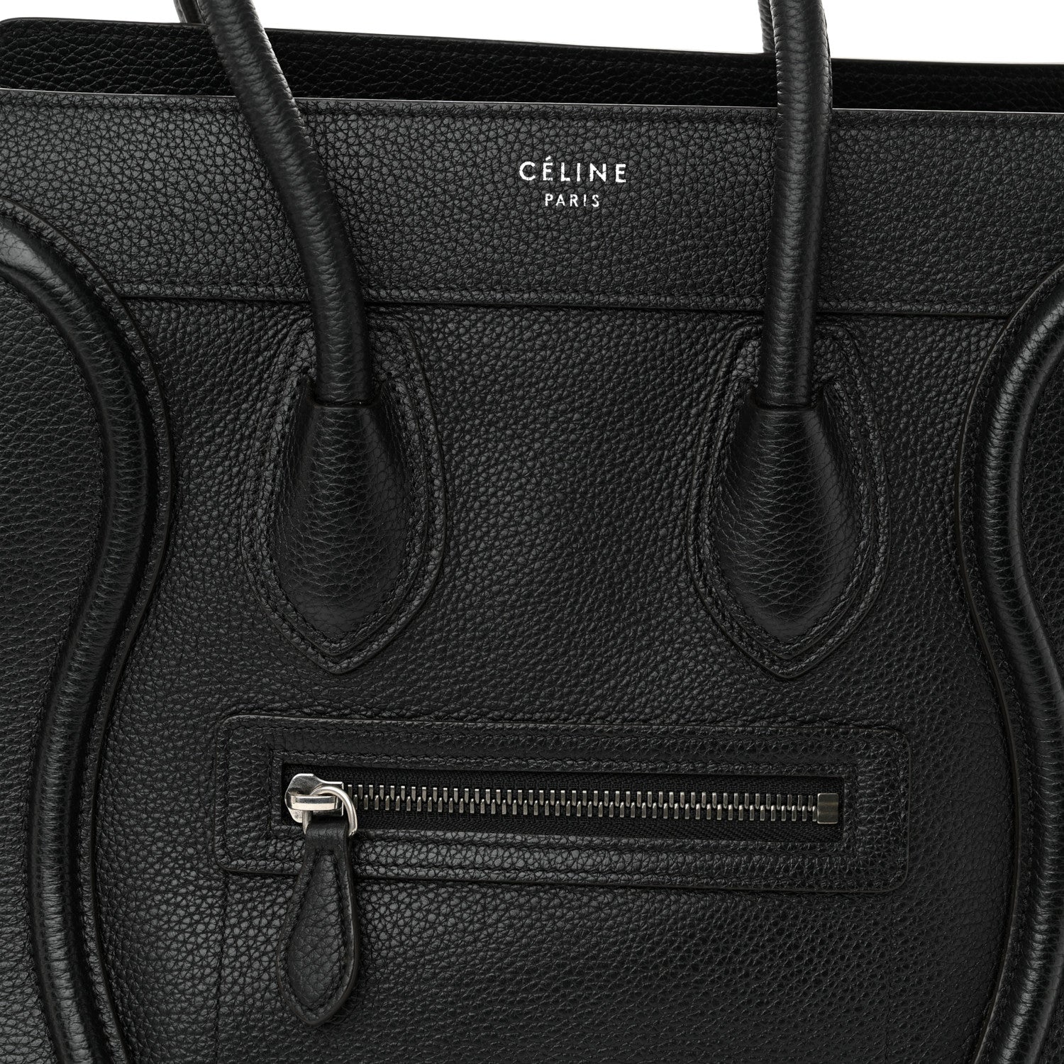 Celine Drummed Calfskin Micro Luggage Black 7 of 11