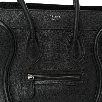 Celine Drummed Calfskin Micro Luggage Black 7 of 11