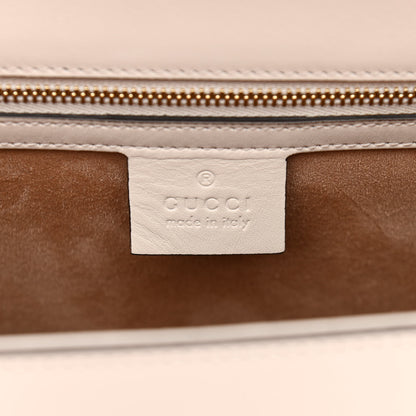 Gucci Calfskin Embroidered Medium Sylvie Top Handle Bag White 6 of 11