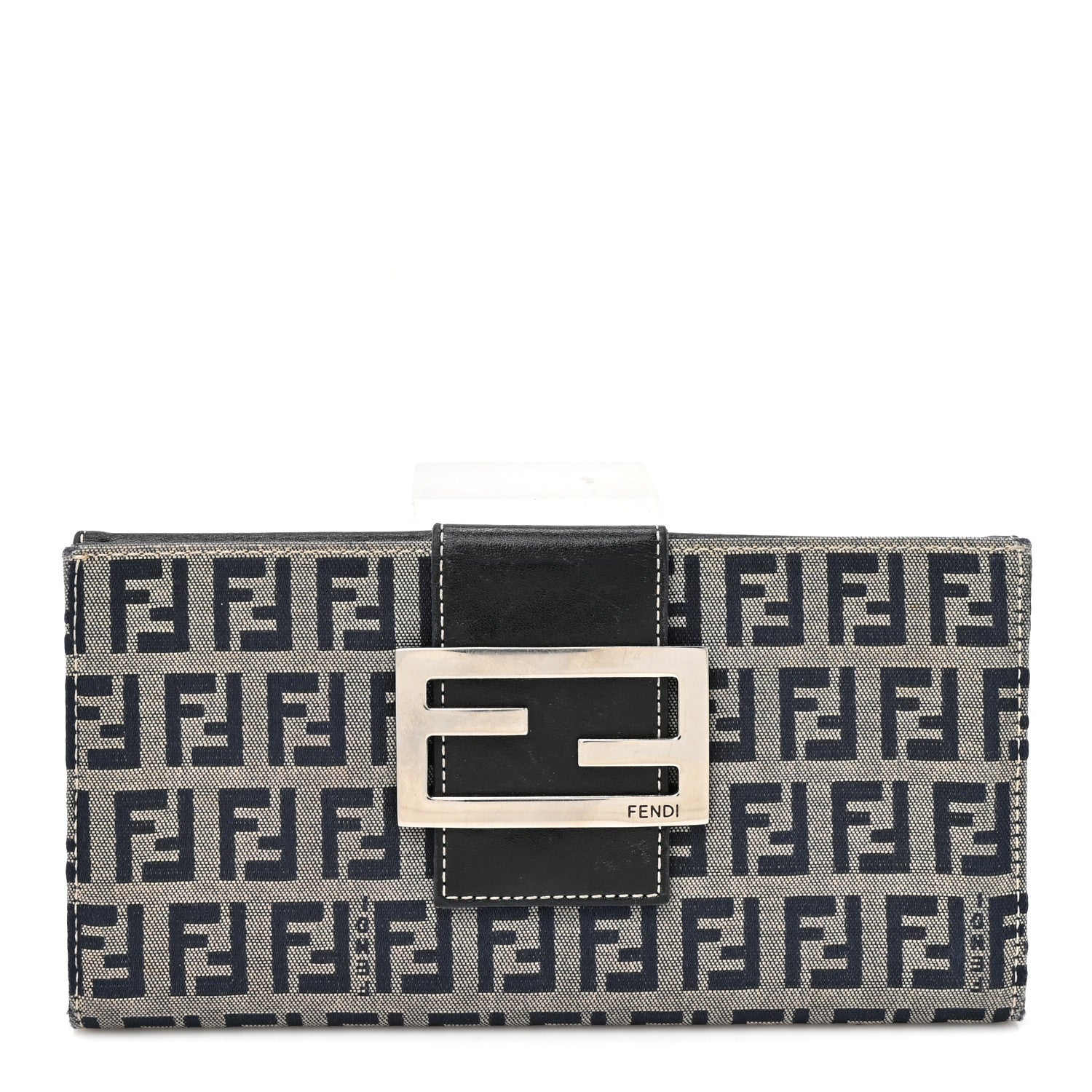 Fendi Zucchino Forever Continental Wallet Navy 1 of 12