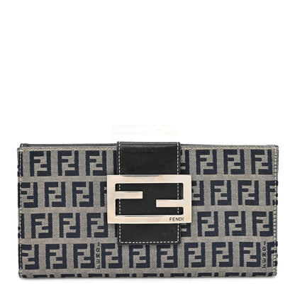 Fendi Zucchino Forever Continental Wallet Navy 1 of 12