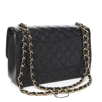 Chanel Caviar Quilted Jumbo Double Flap Black 2 of 10