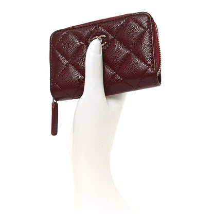 Chanel Caviar Quilted Zip Around Coin Purse Burgundy 2 of 8