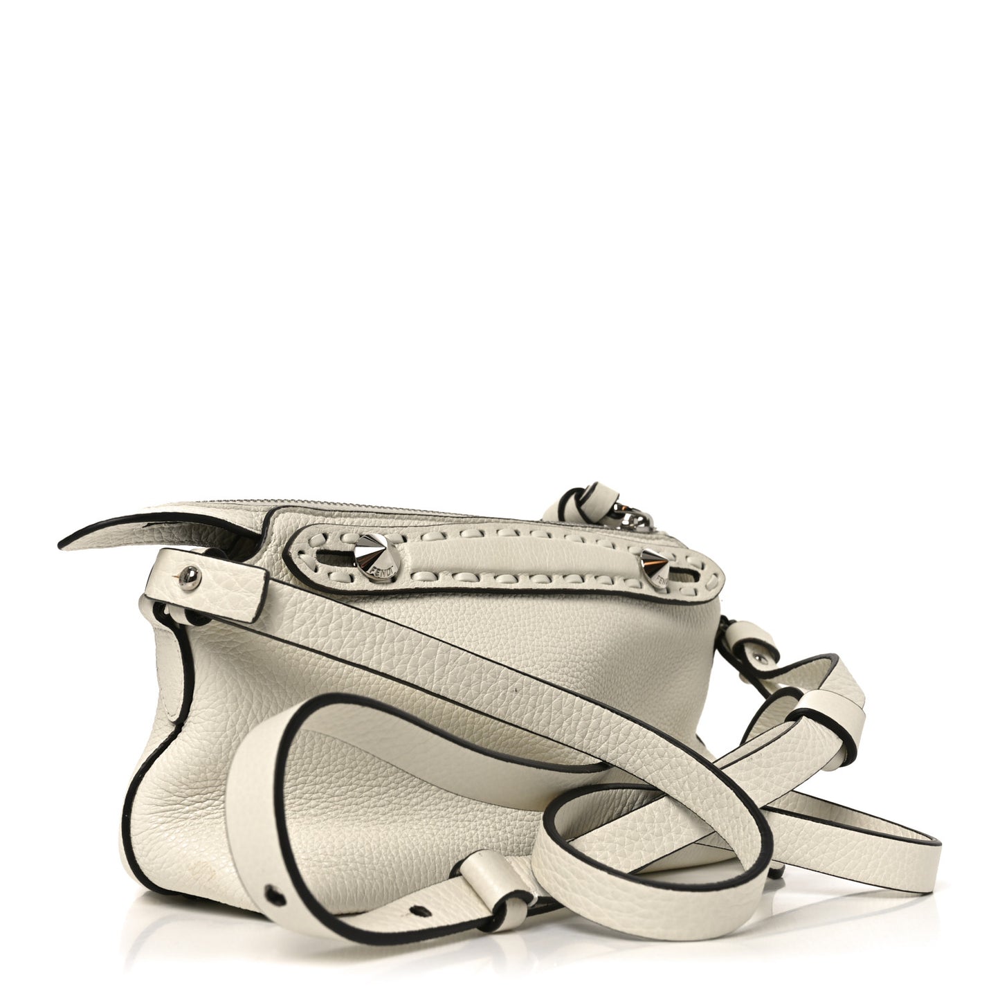 Cuoio Romano Selleria Sintetica Tape Stitch Mini By The Way Boston Bag White