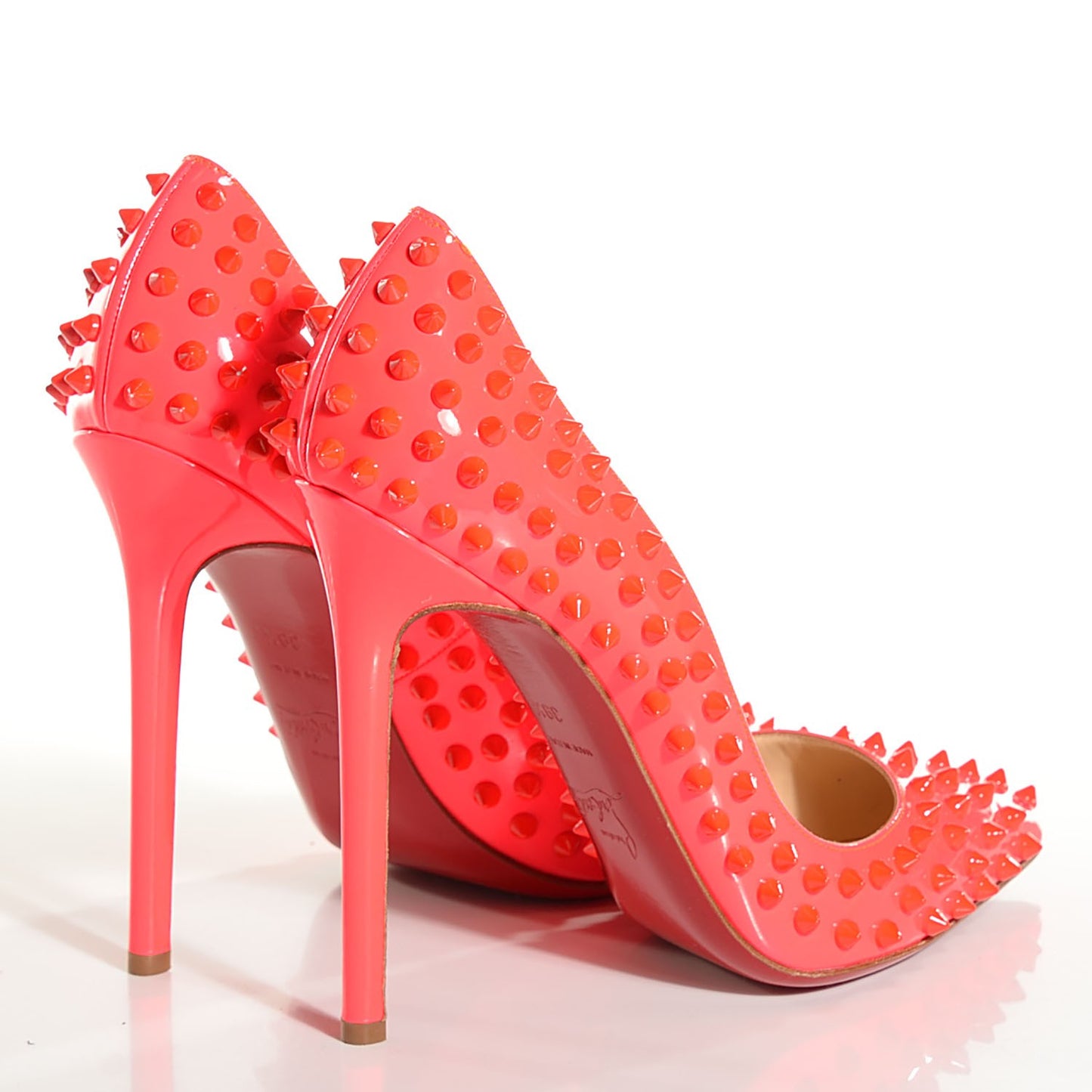 Patent Pigalle Spikes 120 Pumps 39.5 Fluo Rose Paris