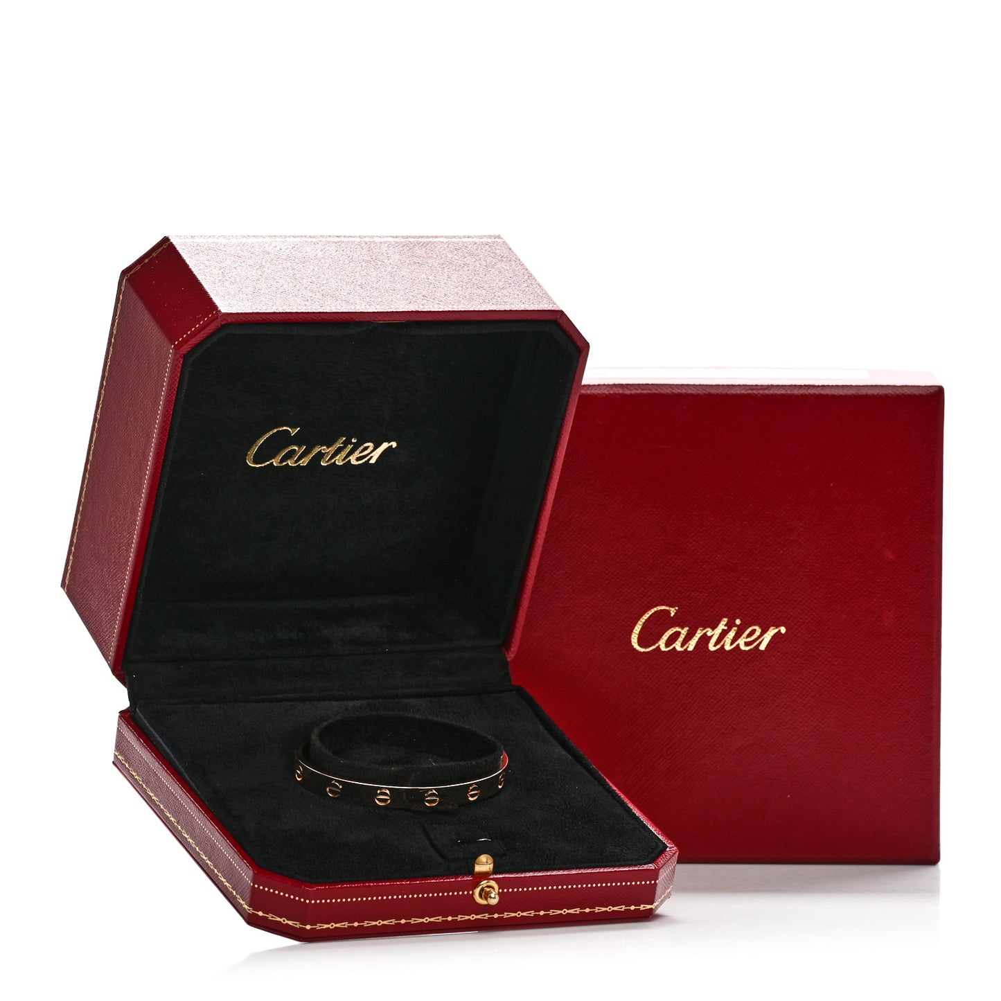 18K Pink Gold LOVE Cuff Bracelet 16