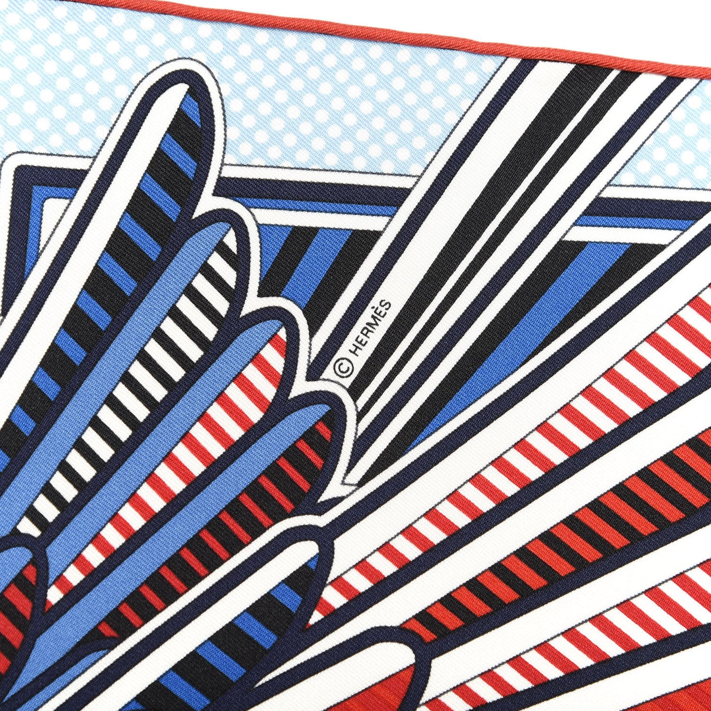 Silk Pegase Pop Pocket Square Ciel Rouge Bleu Moyen