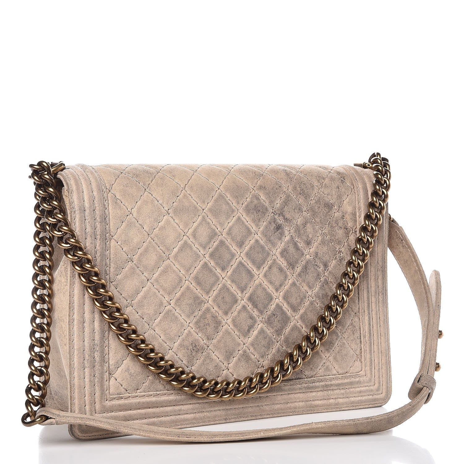 Chanel Iridescent Calfskin Quilted Large Boy Flap Beige 3 of 11