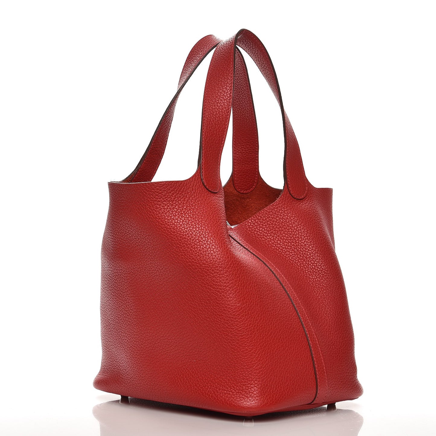 Taurillon Clemence Picotin Lock 22 MM Rouge Casaque