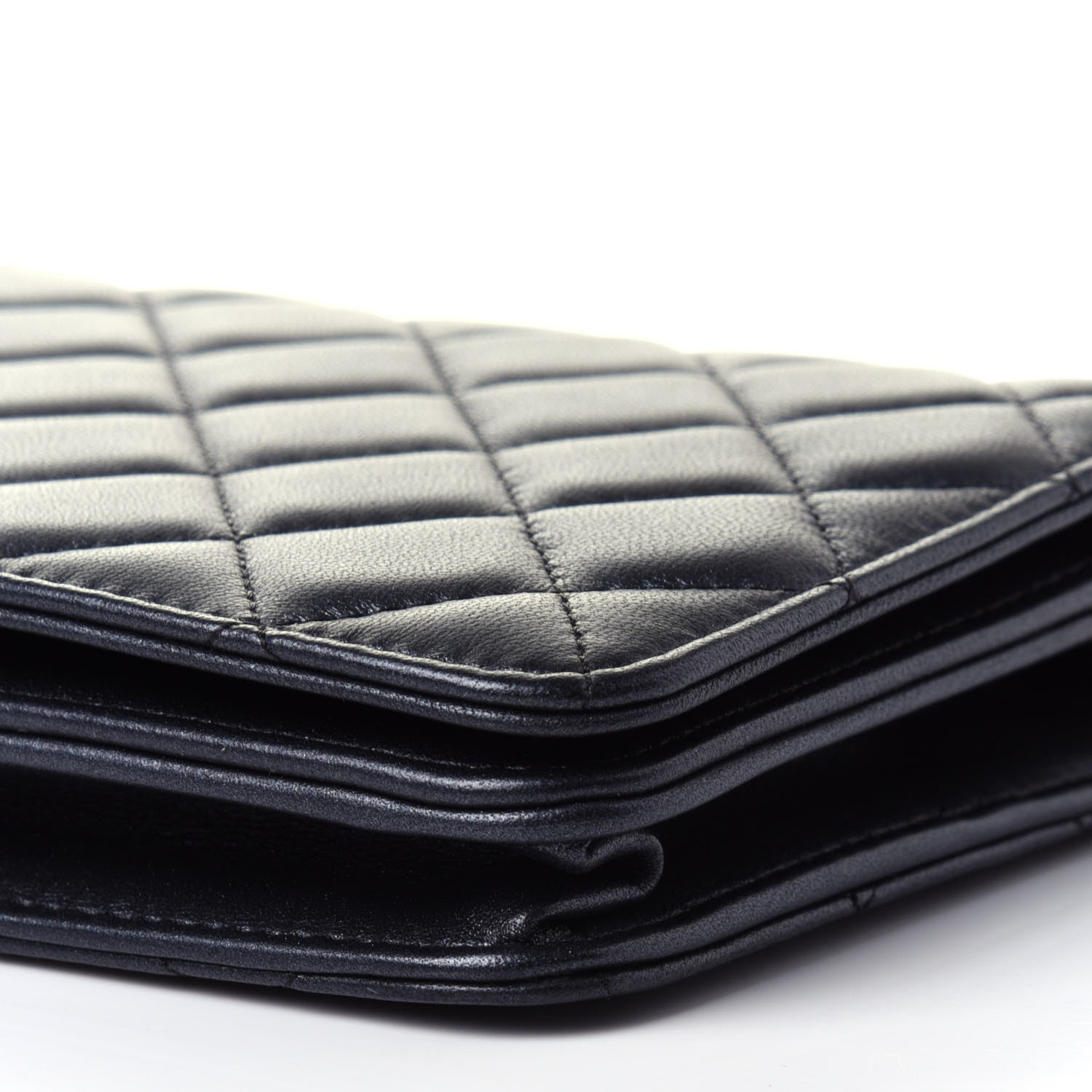 Chanel Iridescent Lambskin Quilted Pearl Wallet On Chain WOC Black 9 of 12