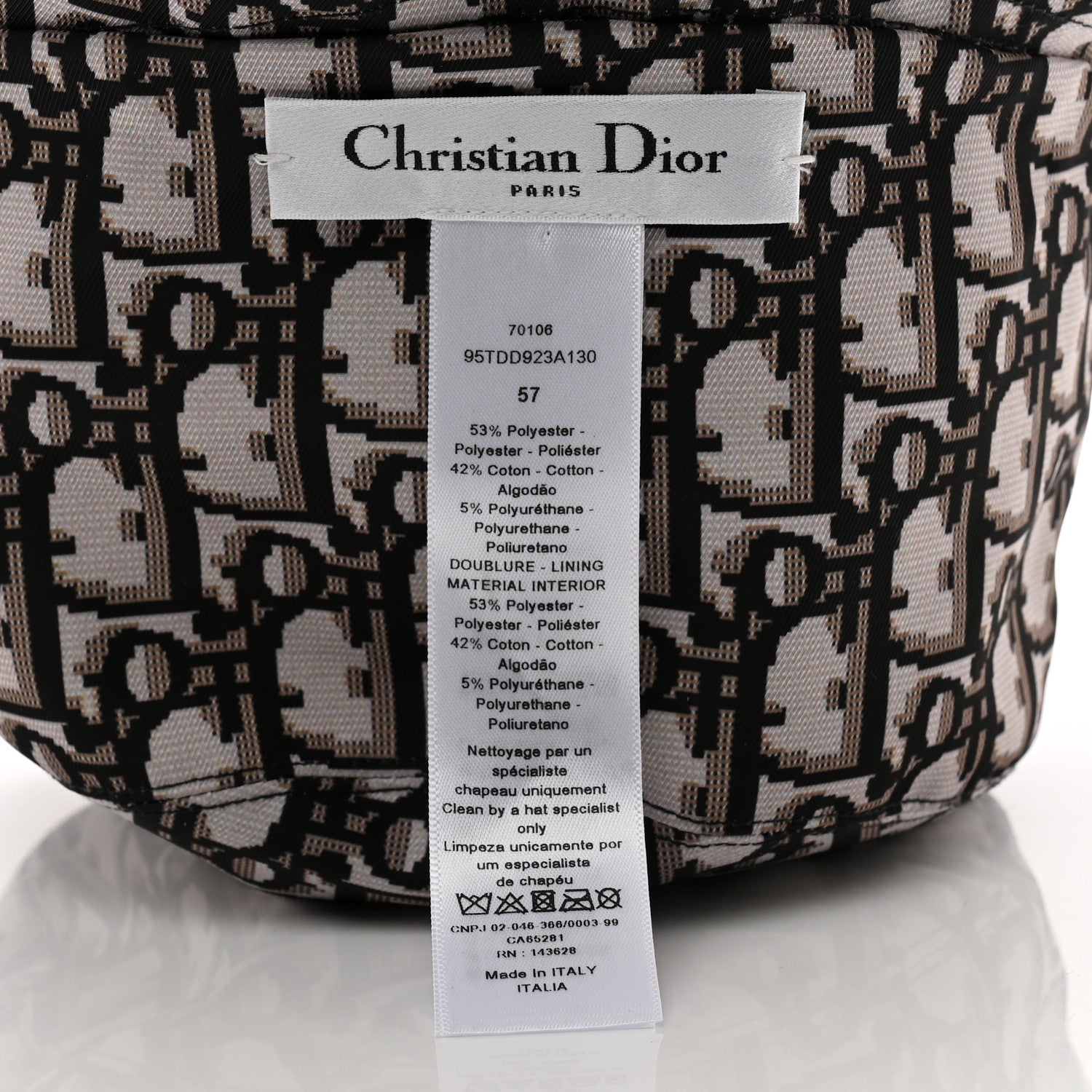 Christian Dior Oblique Reversible Teddy-D Brim Bucket Hat 57 Black 13 of 13
