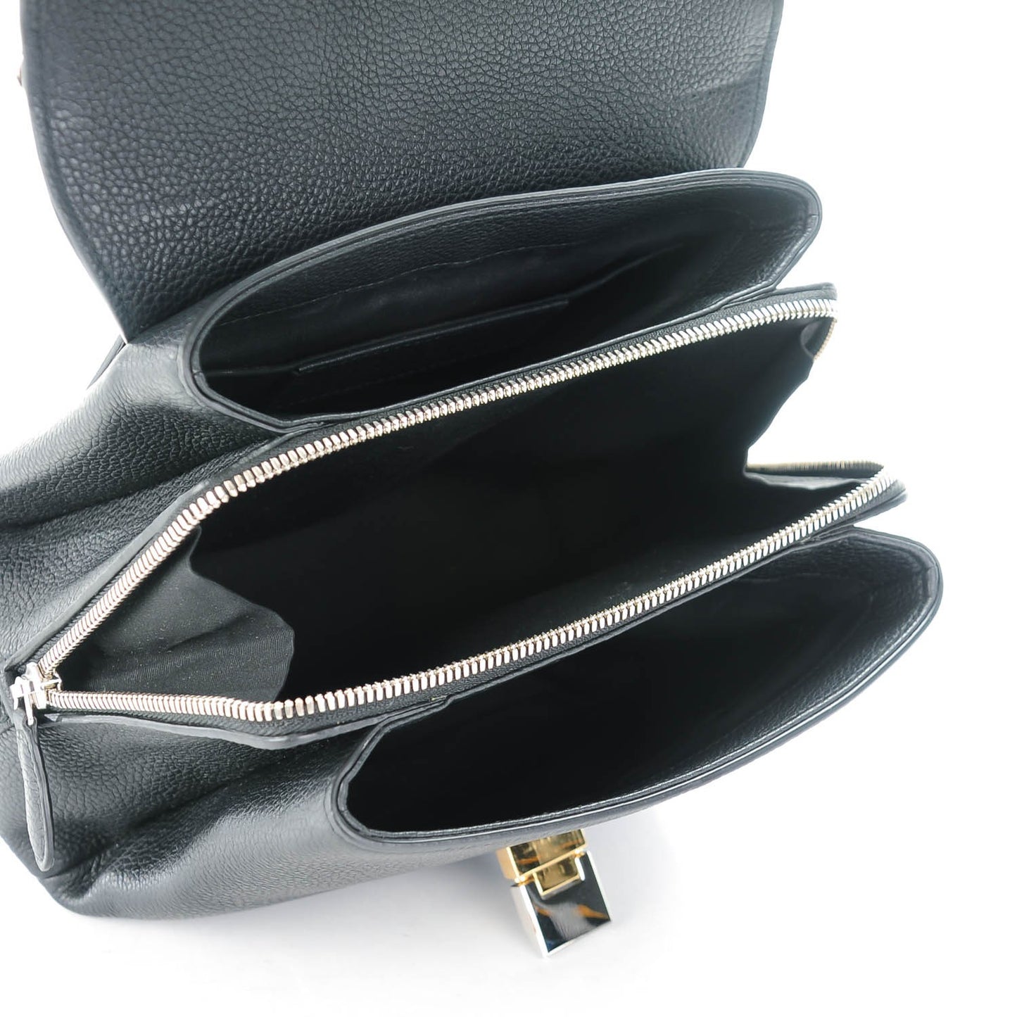 Grained Calfskin Le Dix Mini Soft Cartable Crossbody Black
