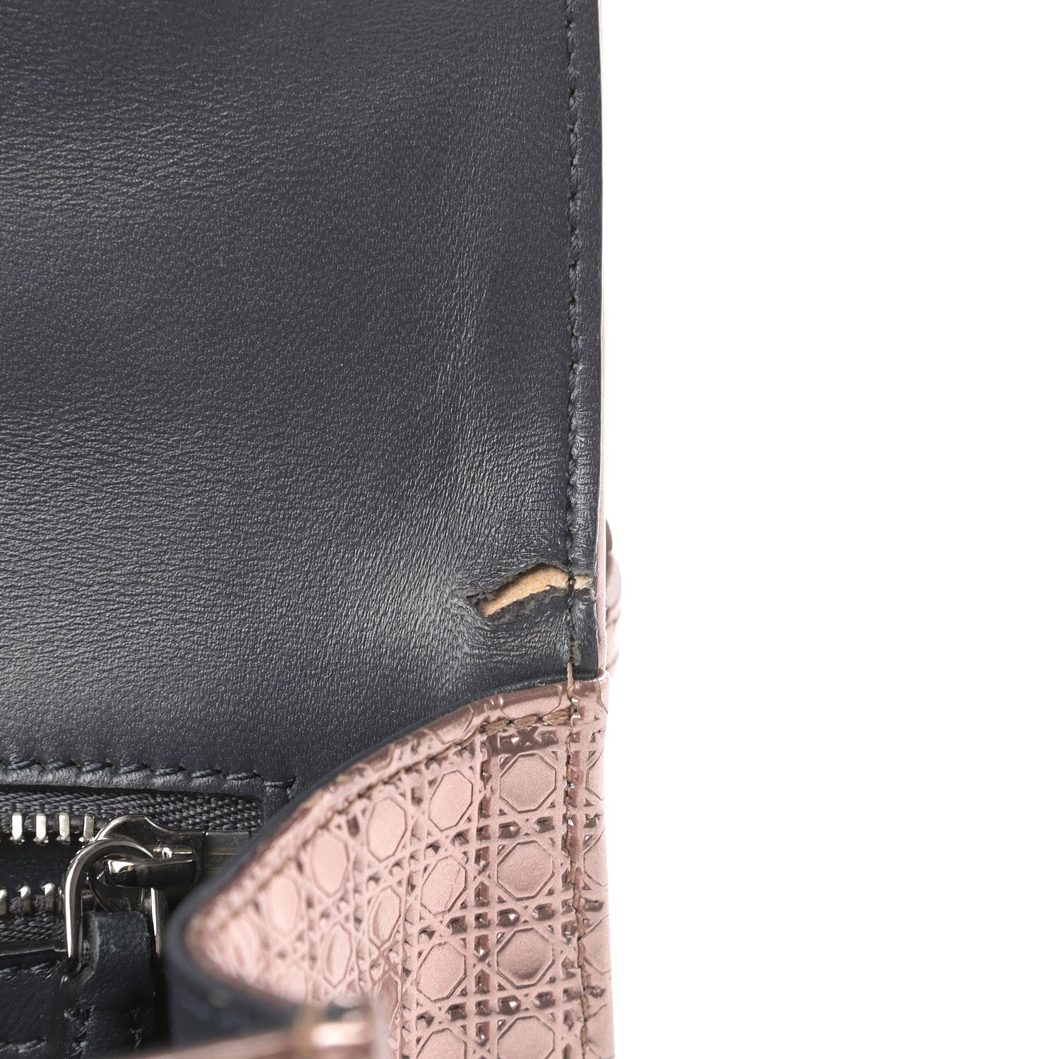 Christian Dior Metallic Patent Micro-Cannage Medium Diorama Flap Bag Pink 11 of 12