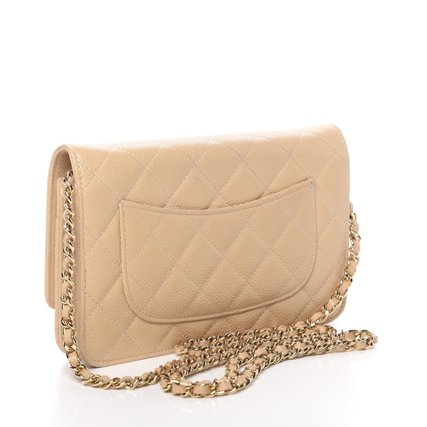 Chanel Caviar Quilted Wallet On Chain WOC Beige 3 of 13