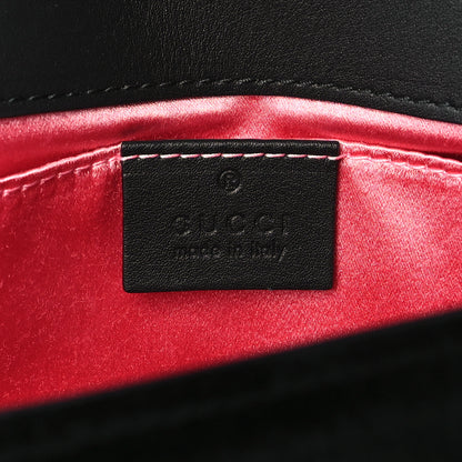 Gucci Velvet Matelasse Mini GG Marmont Shoulder Bag Black 6 of 11