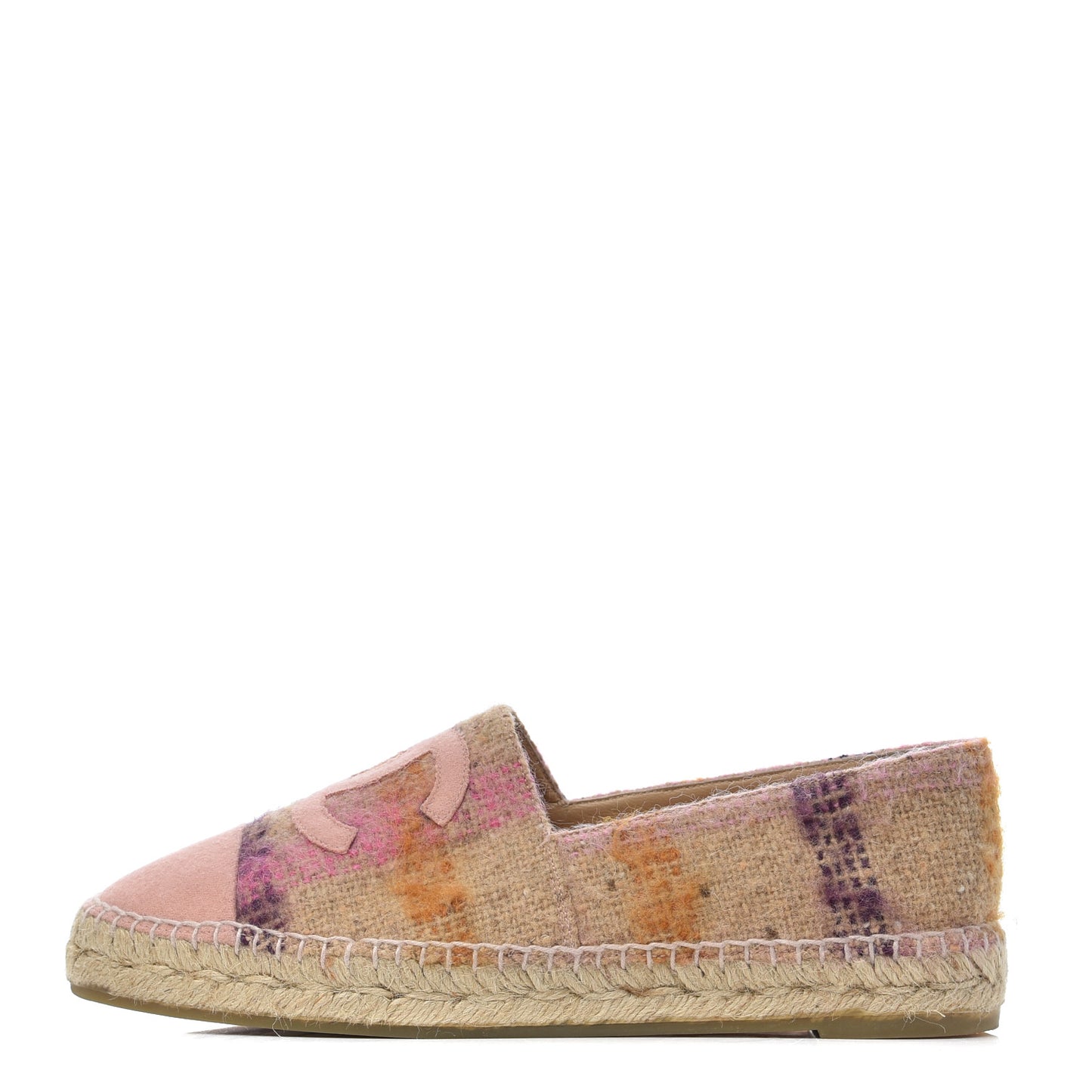 Tweed CC Espadrilles 40 Pink Multicolor