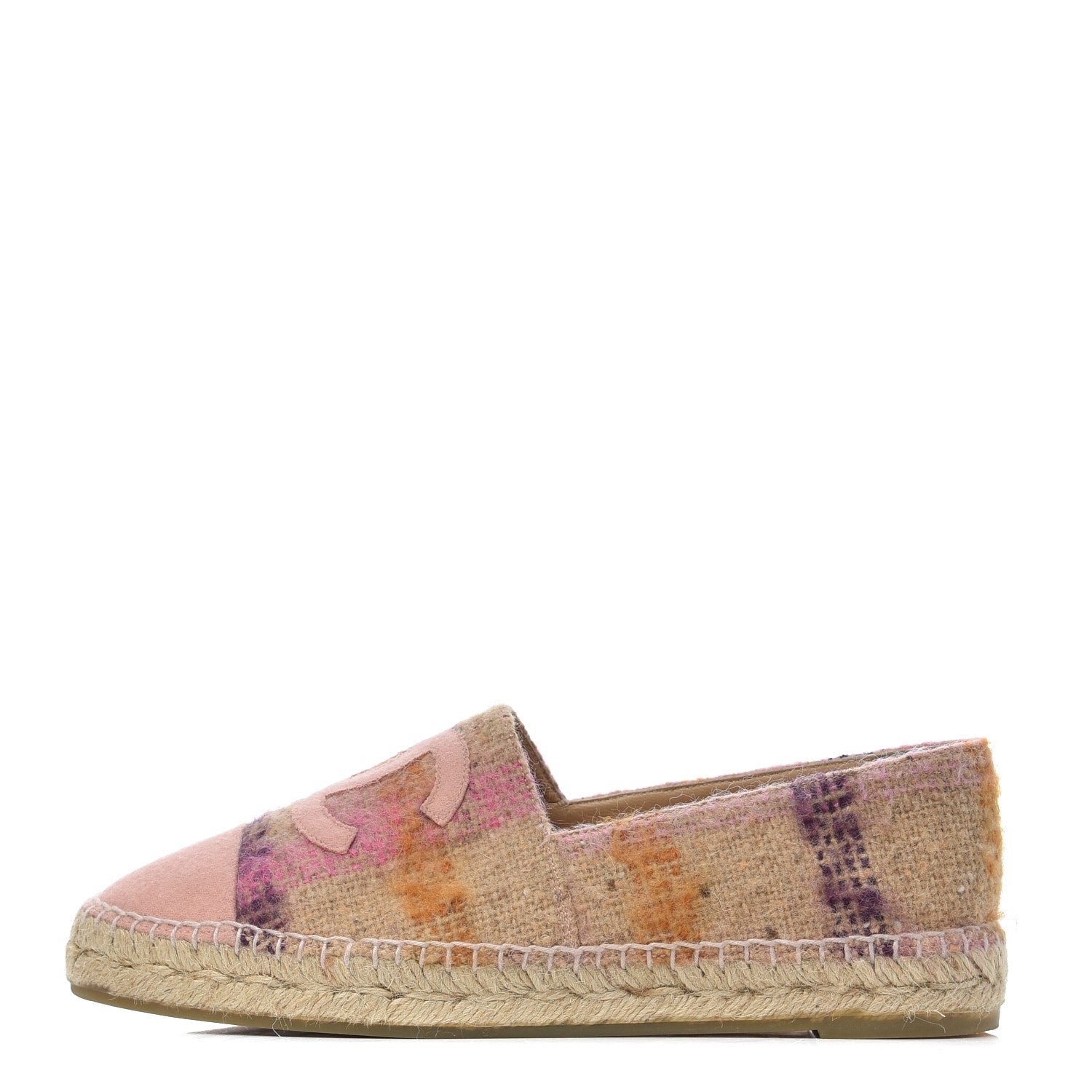 Chanel Tweed CC Espadrilles 40 Pink Multicolor 1 of 15