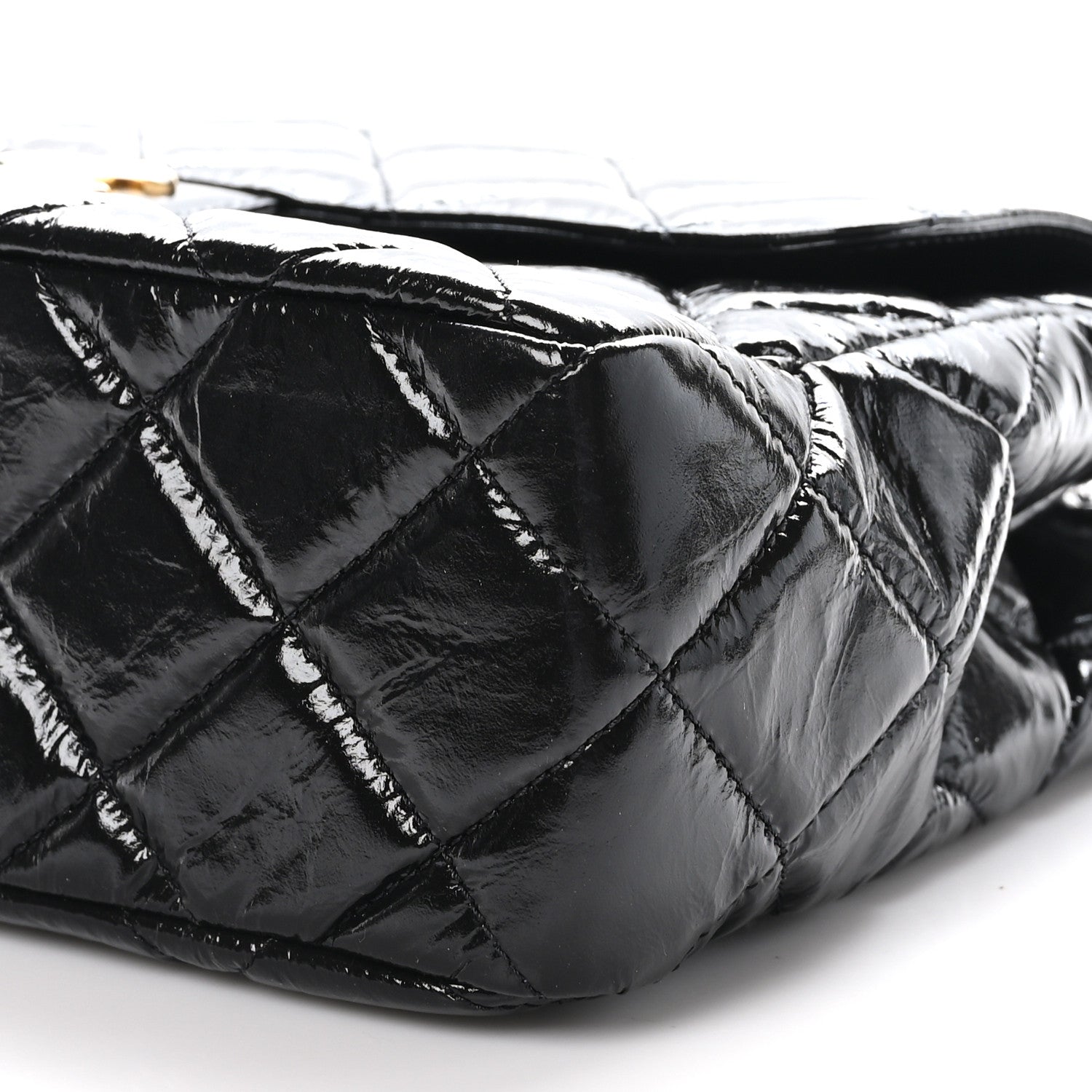 Chanel Shiny Crumpled Calfskin Quilted Large Wavy CC Hobo Black 10 of 10