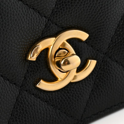 Chanel Caviar Quilted Mini Top Handle Flap Black 12 of 15