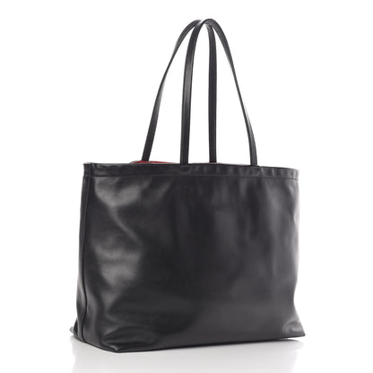 Prada Soft Calfskin Shopping Tote Black Fuoco 3 of 10