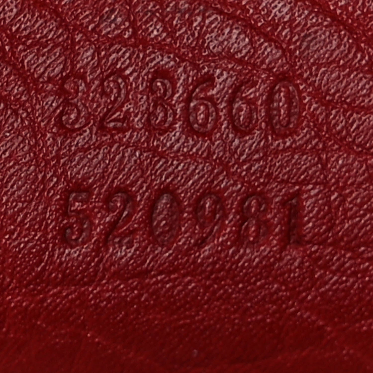 Gucci Pebbled Calfskin Medium Bamboo Shopper Tote Red 7 of 14