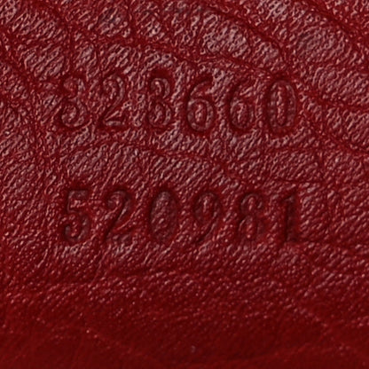 Gucci Pebbled Calfskin Medium Bamboo Shopper Tote Red 7 of 14
