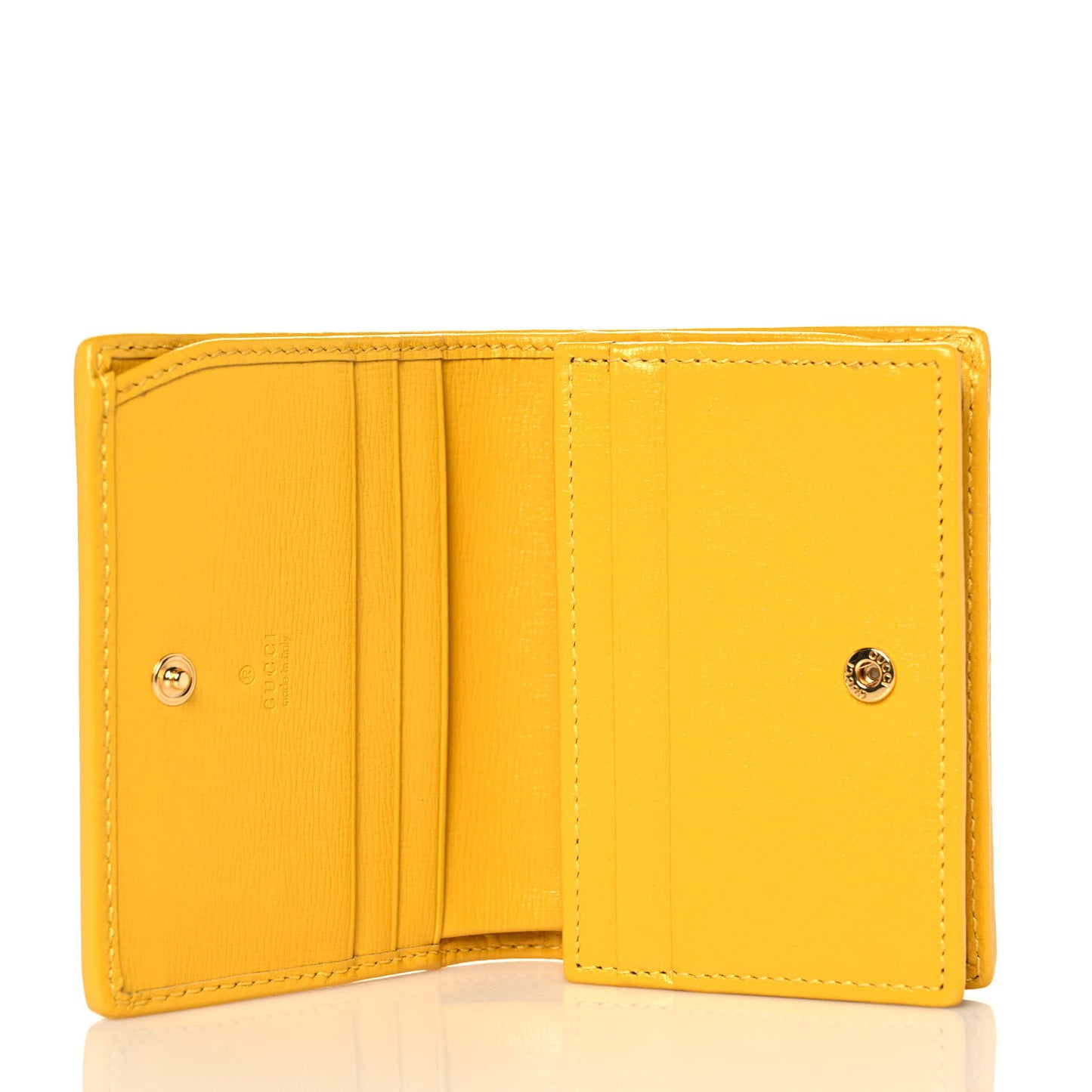 Azalea Calfskin GG Monogram Bi-Color Debossed Horsebit 1955 Card Case Wallet Dusty Azure Stone Topaz Deep Orange