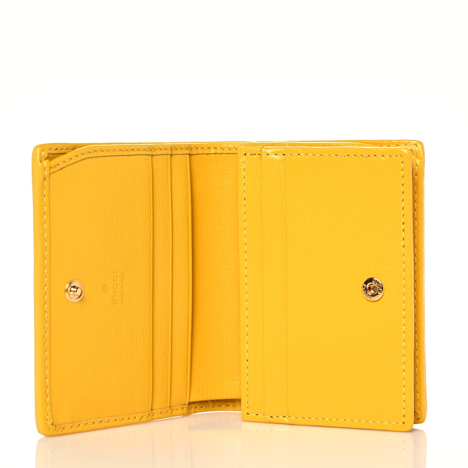 Gucci Azalea Calfskin GG Monogram Bi-Color Debossed Horsebit 1955 Card Case Wallet Dusty Azure Stone Topaz Deep Orange 5 of 10