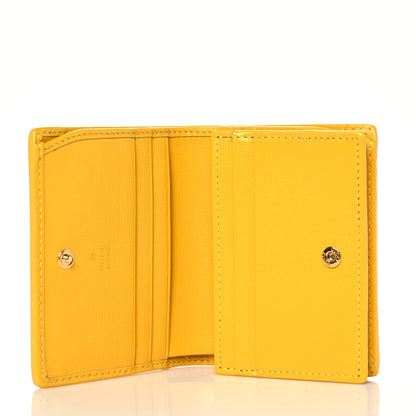 Gucci Azalea Calfskin GG Monogram Bi-Color Debossed Horsebit 1955 Card Case Wallet Dusty Azure Stone Topaz Deep Orange 5 of 10