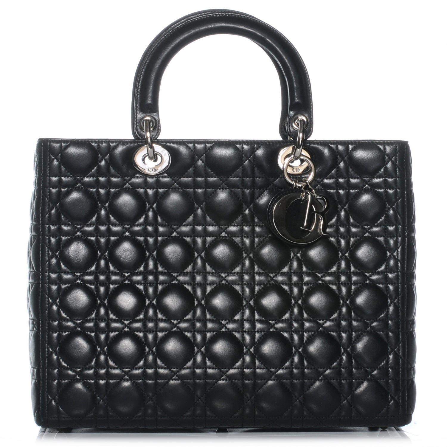Christian Dior Lambskin Cannage Large Lady Dior Black 1 of 7