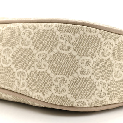 Gucci GG Supreme Monogram Textured Dollar Calfskin Small Ophidia Hobo Beige Mystic White Oatmeal 9 of 12