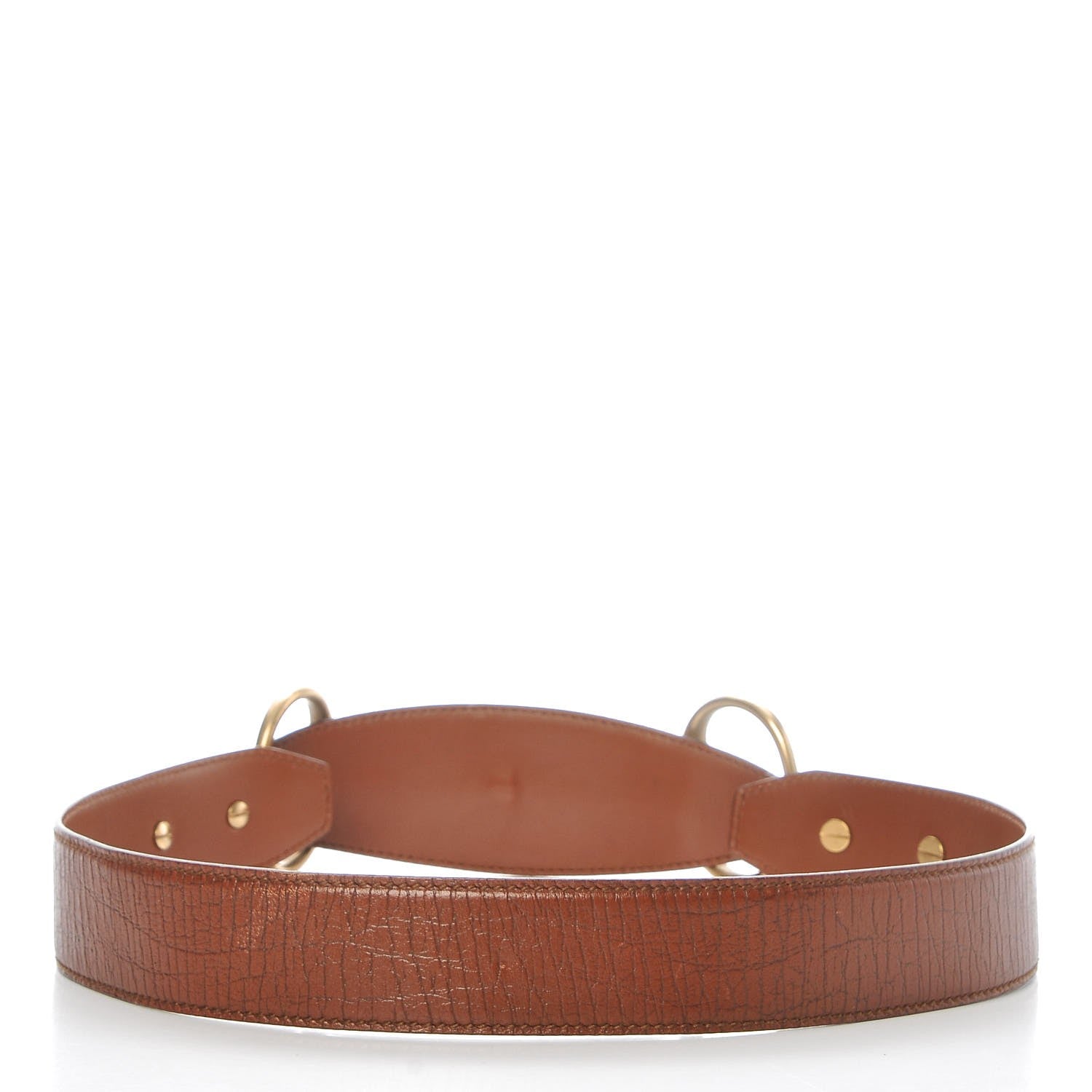 Gucci Calfskin Horsebit Buckle Belt 85 34 Brown 3 of 7