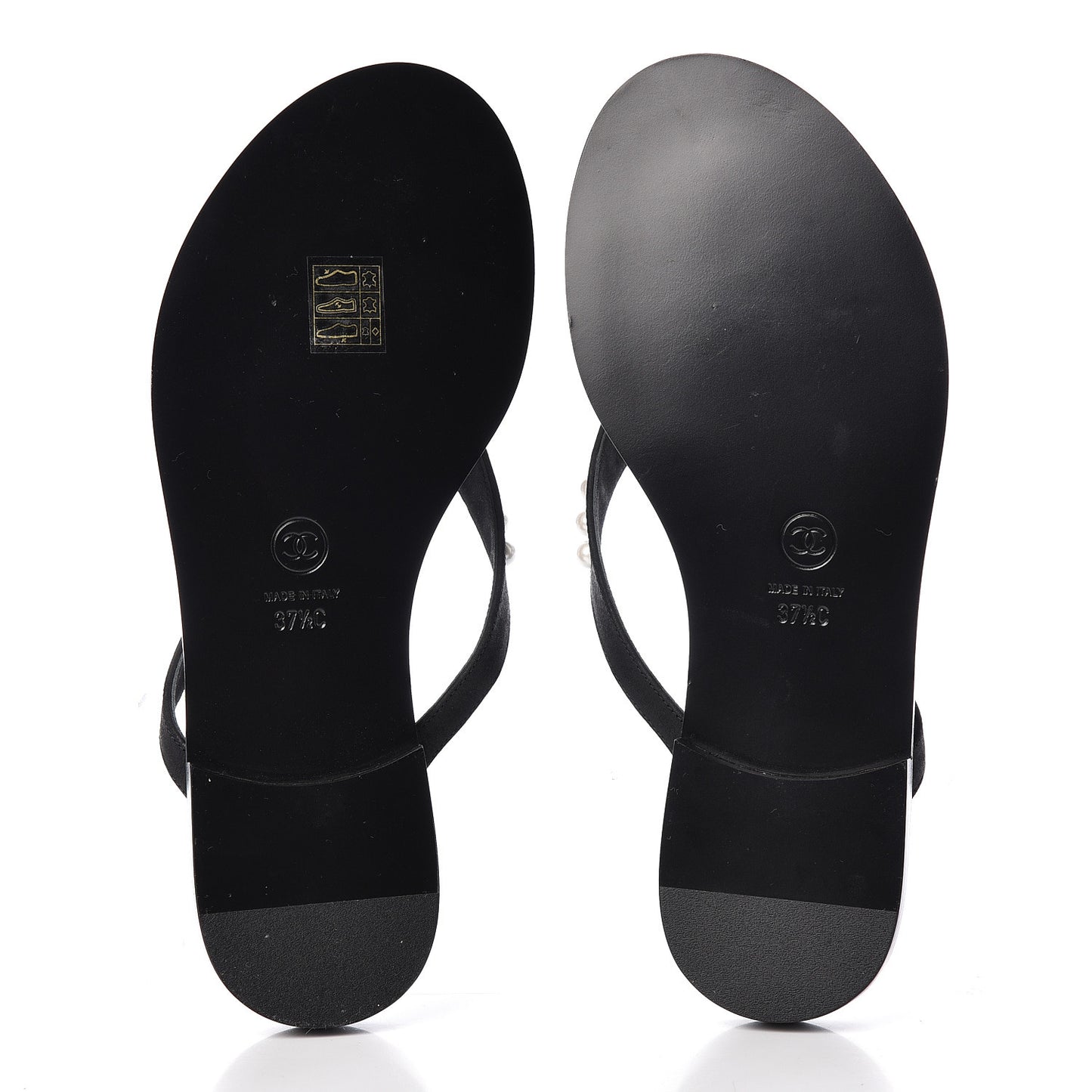 Suede Pearl Thong Sandals 37.5 Black