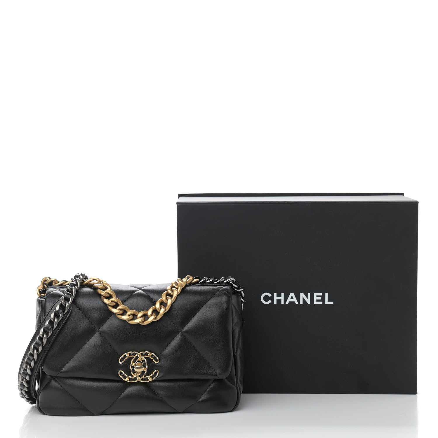 Chanel Lambskin Quilted Medium Chanel 19 Flap Black 11 of 11