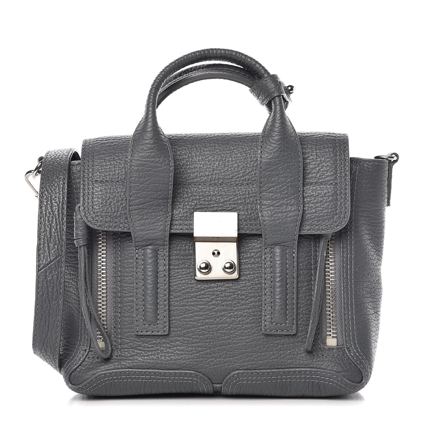 3.1 Textured Calfskin Mini Pashli Satchel Storm