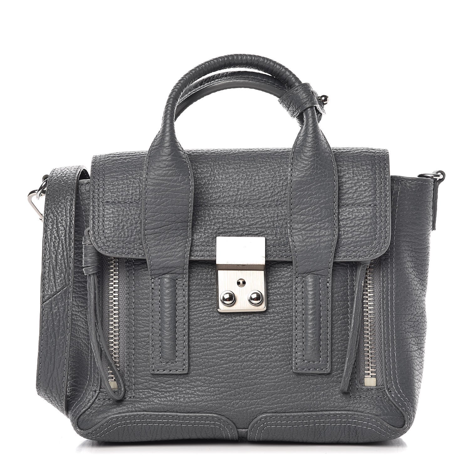 3.1 Phillip Lim 3.1 Textured Calfskin Mini Pashli Satchel Storm 1 of 17