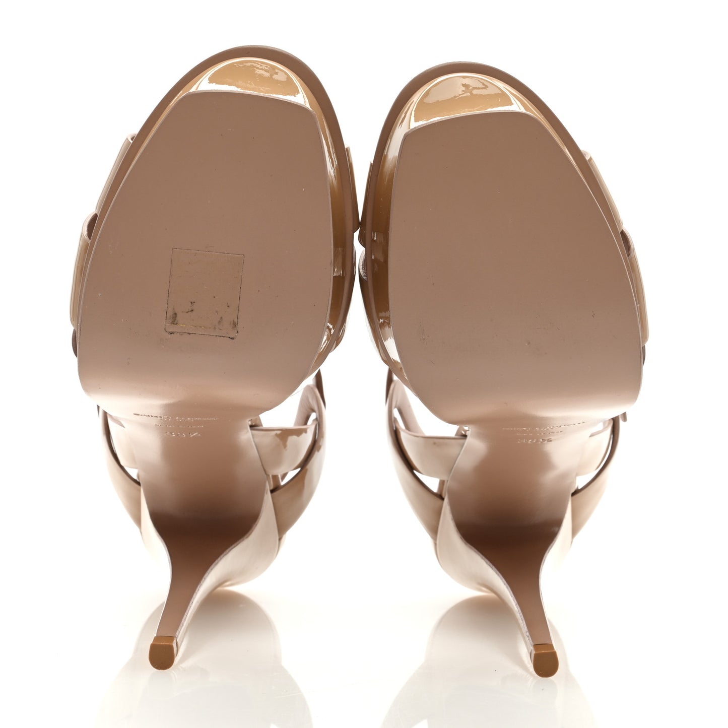 Patent Tribute 105 Platform Sandals 38.5 Nude Powder