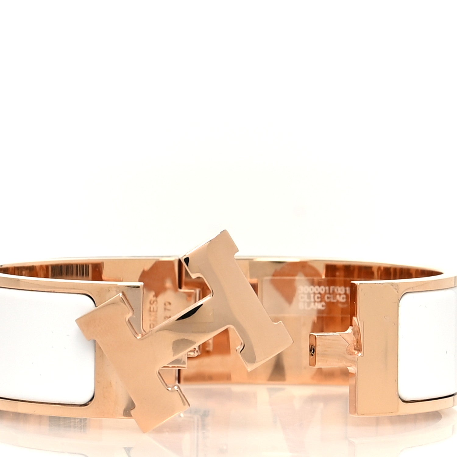 Hermes Enamel Wide Clic Clac H Bracelet GM White 4 of 5