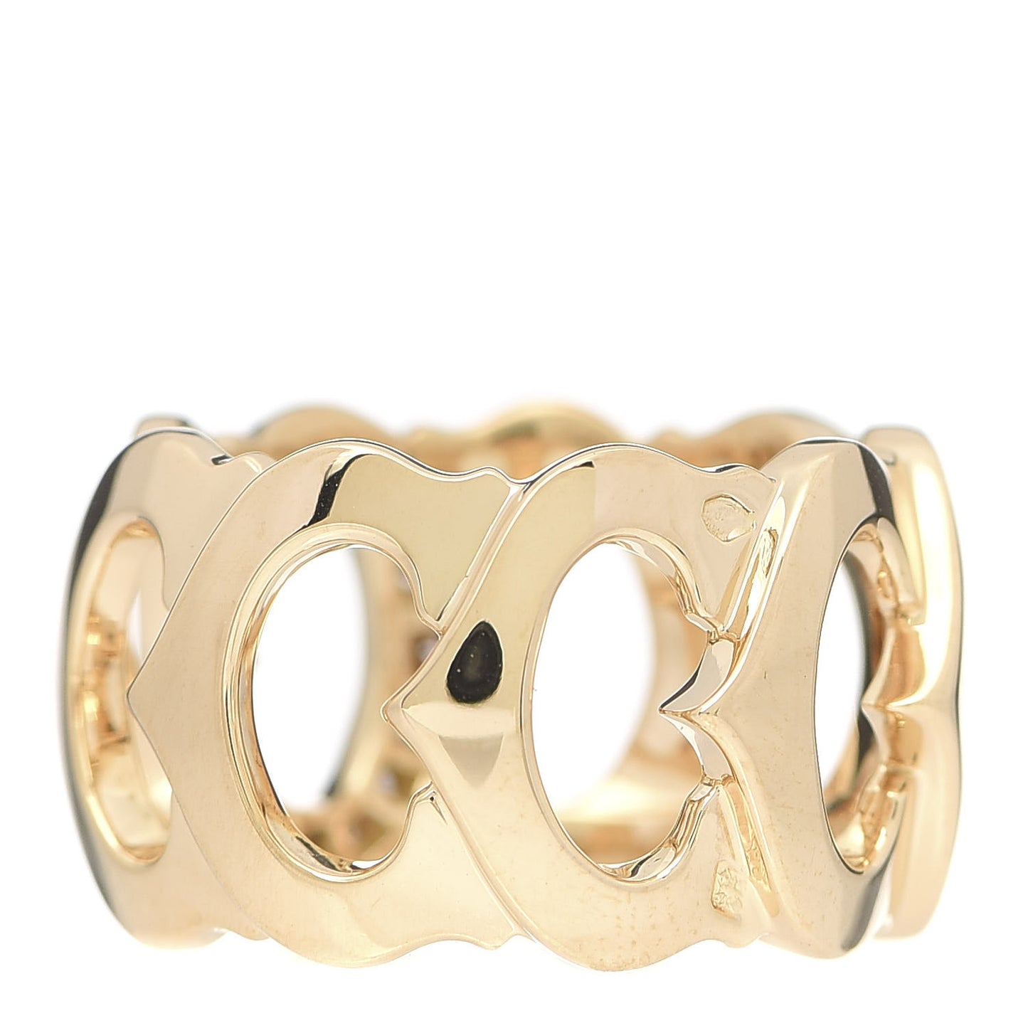 18K Yellow Gold Diamond 13mm C De Ring 50 5.25