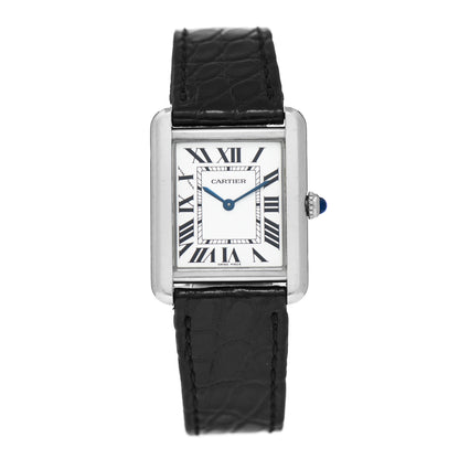 Cartier Stainless Steel Alligator 24mm Tank Solo Quartz Watch 1 of 4