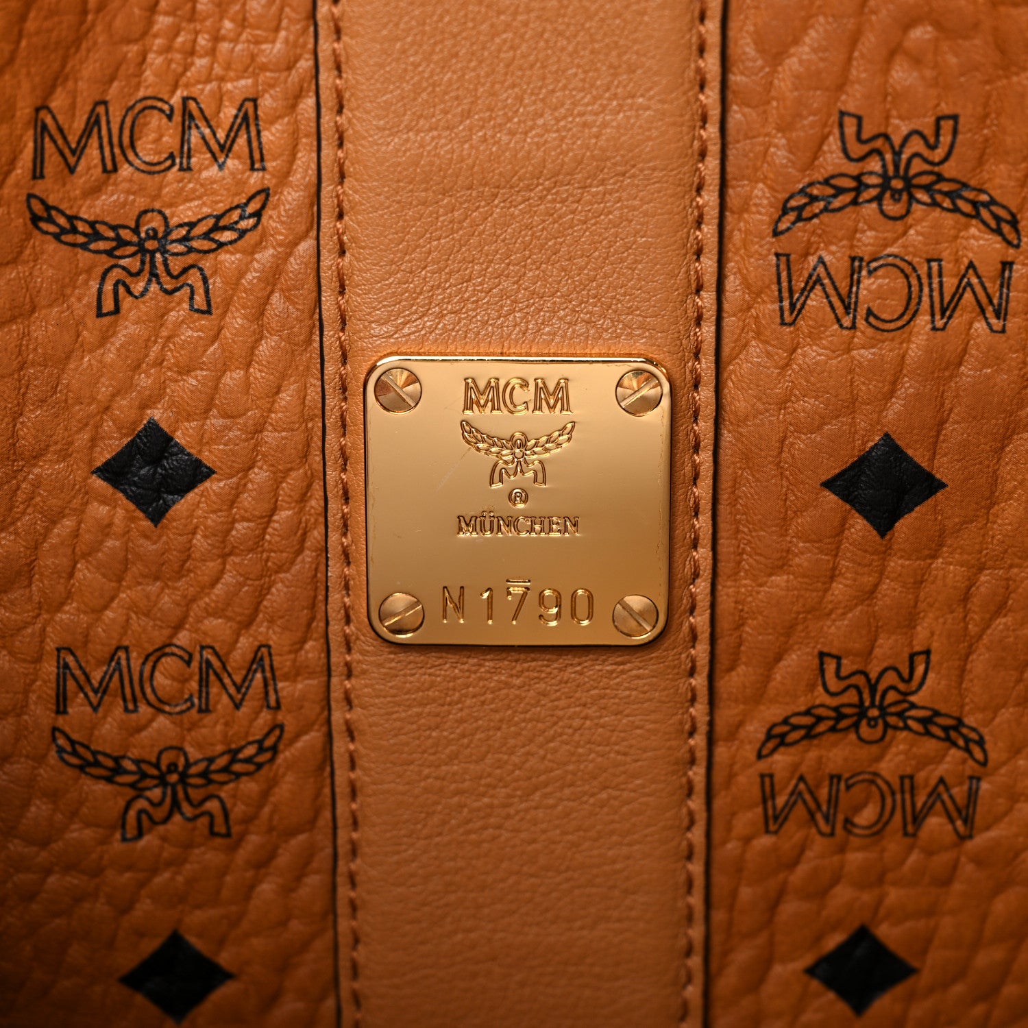 MCM Visetos Medium Project Reversible Shopper Tote Cognac 13 of 20
