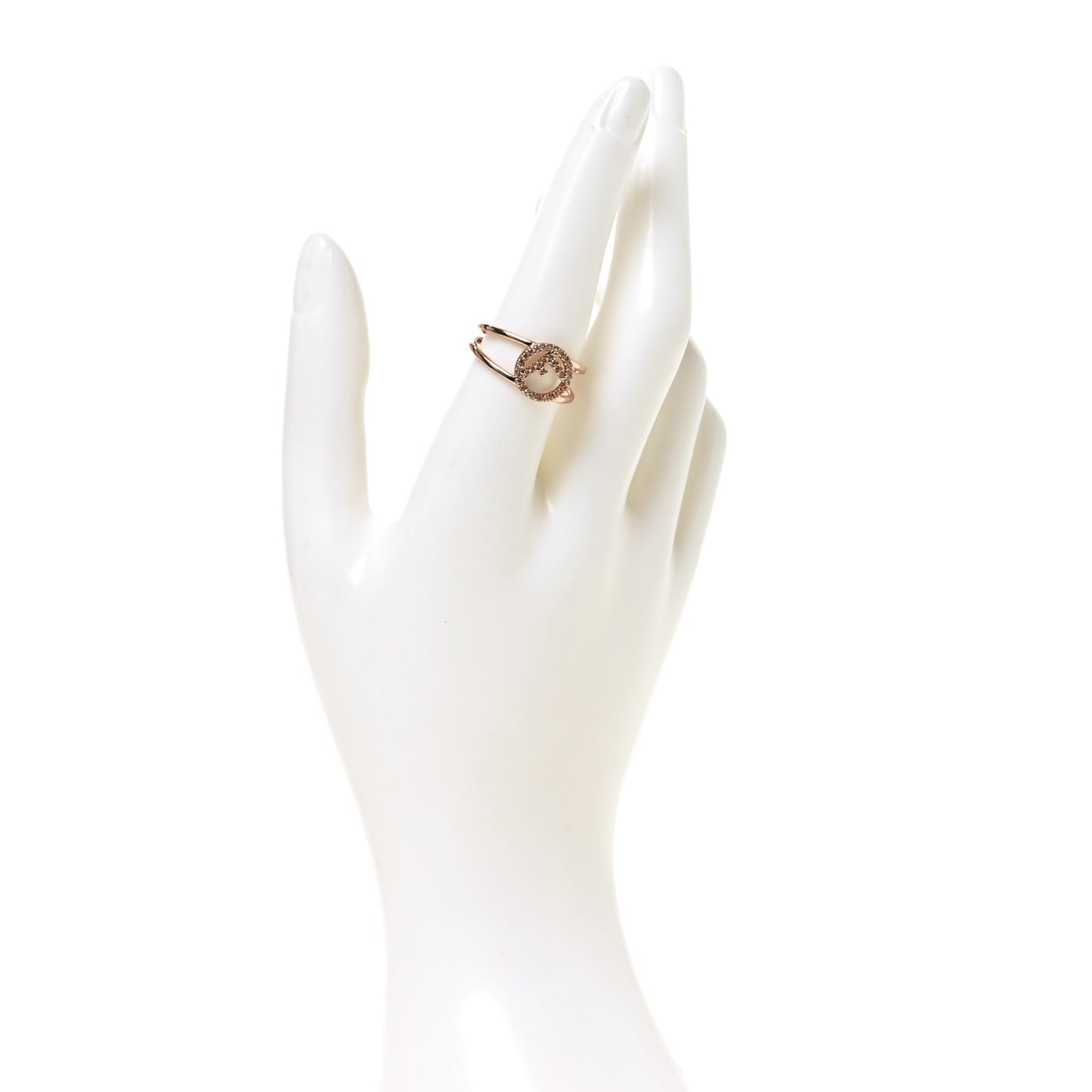 Metal Crystal F is Fendi Ring L Rose Gold