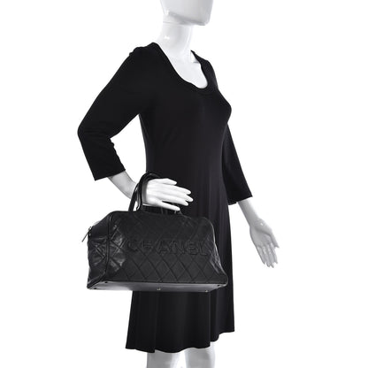 Chanel Caviar Patent Quilted Large Bowler Black 2 of 12
