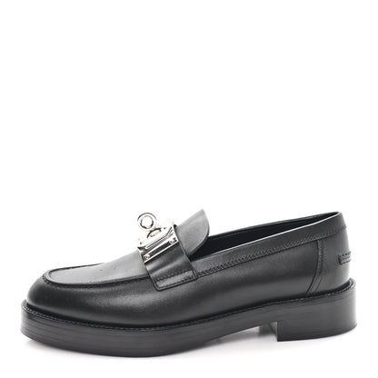 Hermes Calfskin Womens Hot Loafer 37 Black 1 of 10