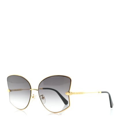 Louis Vuitton Metal Les Amants du Pont Neuf Sunglasses Z1384E Gold Black 1 of 8